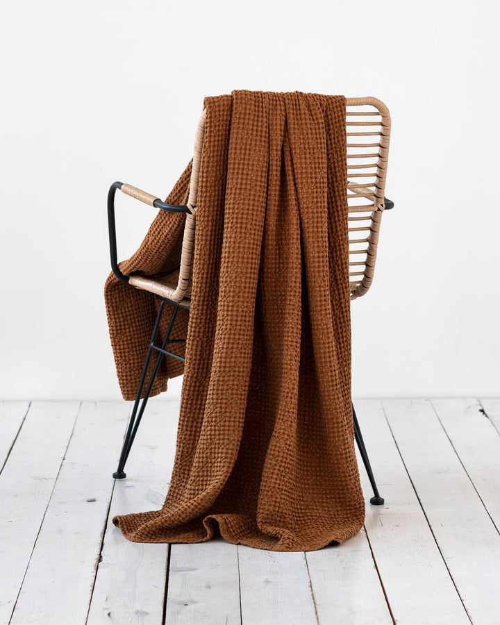 Cinnamon Waffle Throw Blanket | MagicLinen