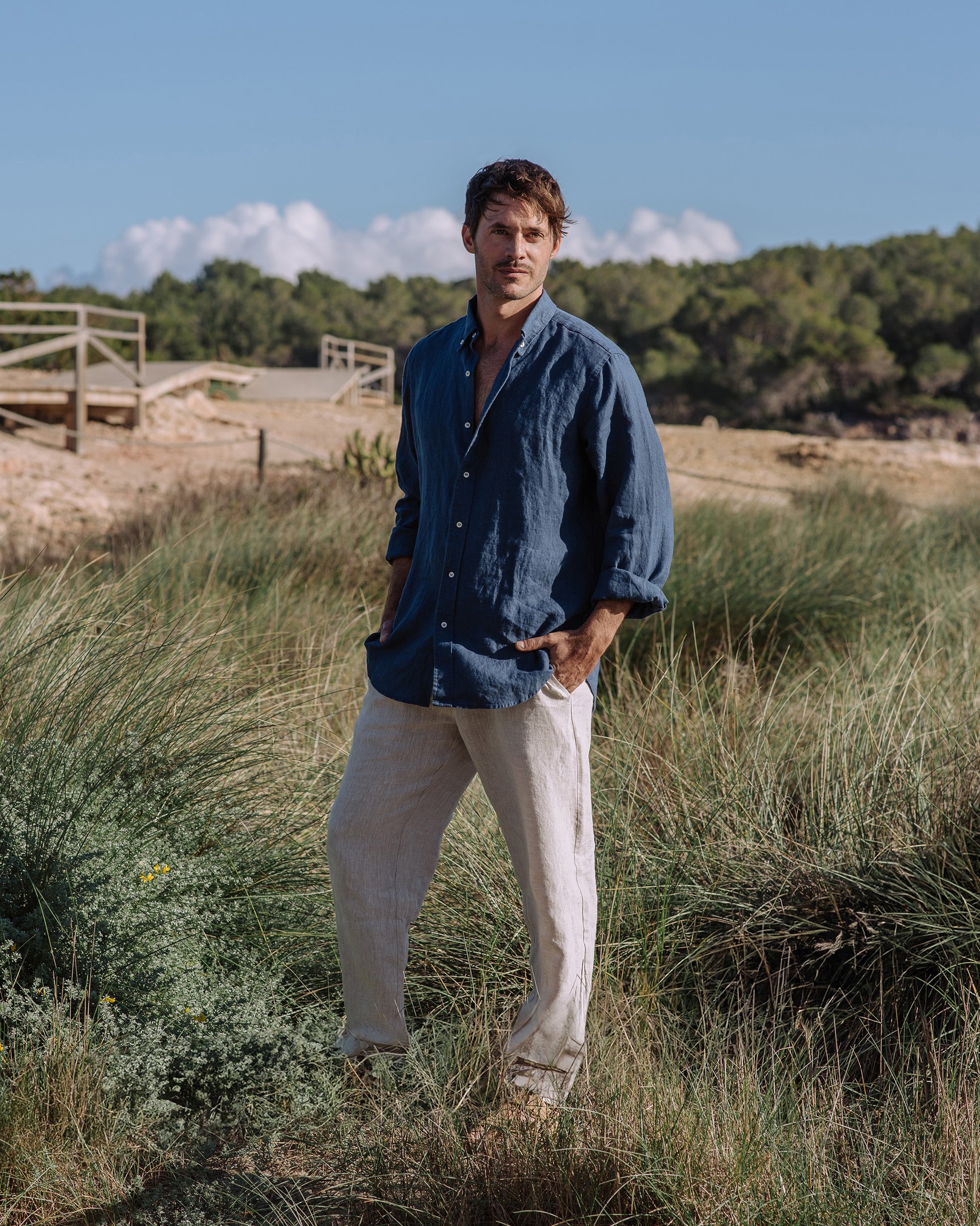 Mens Linen Pants PALERMO in Natural melange | MagicLinen Mens Linen Pants PALERMO in Natural melange | MagicLinen