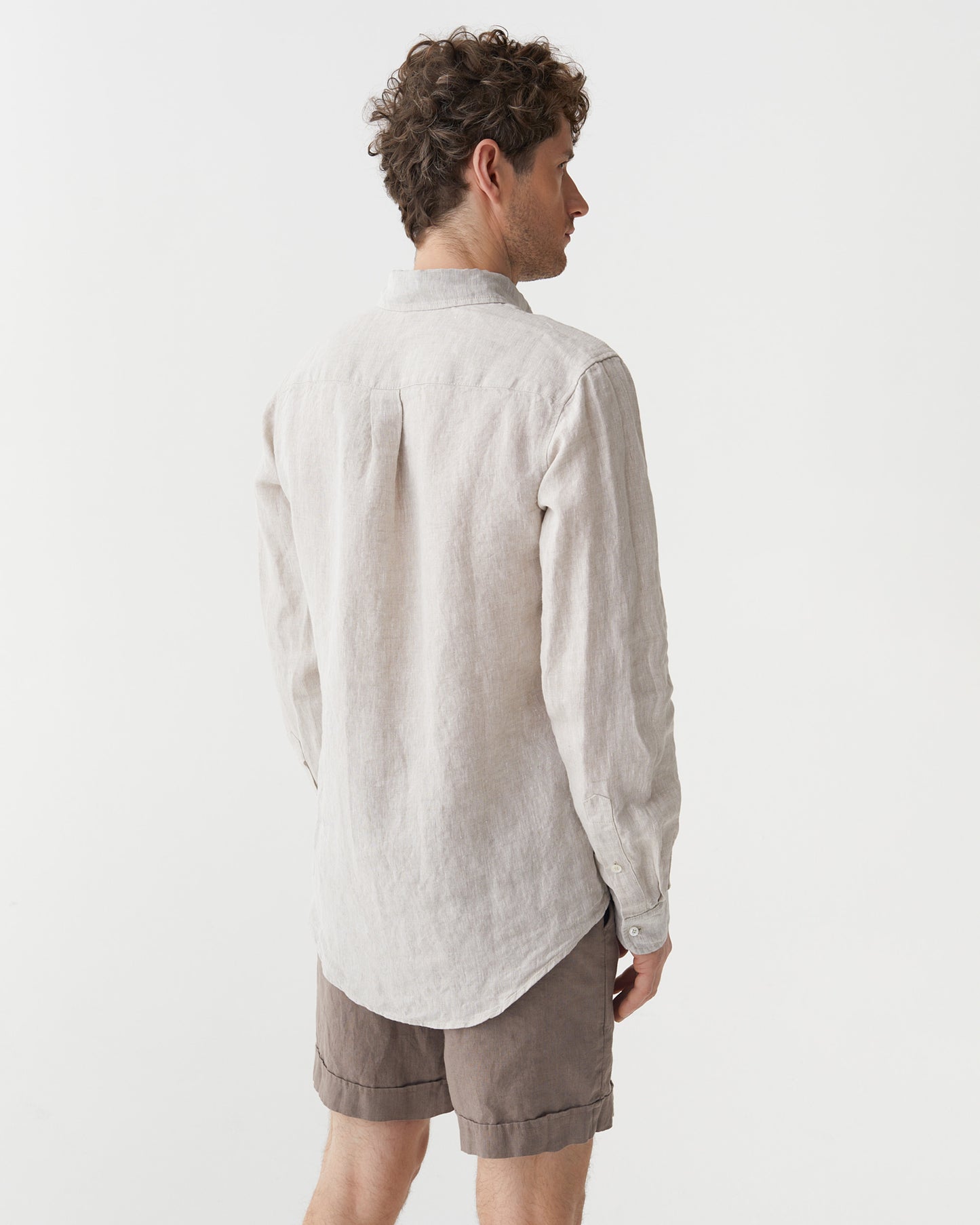 Classic men's linen shirt SINTRA in Natural melange | MagicLinen