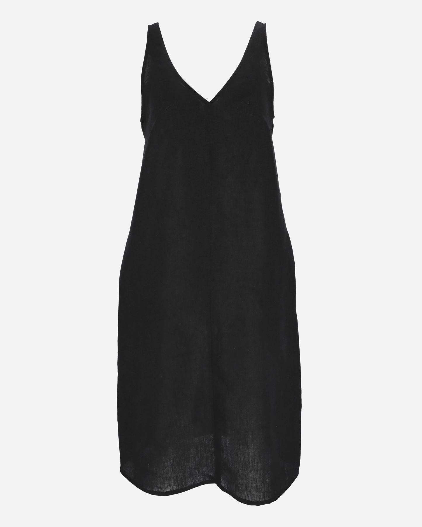 Cut-out linen dress TAHITI in Black - MagicLinen
