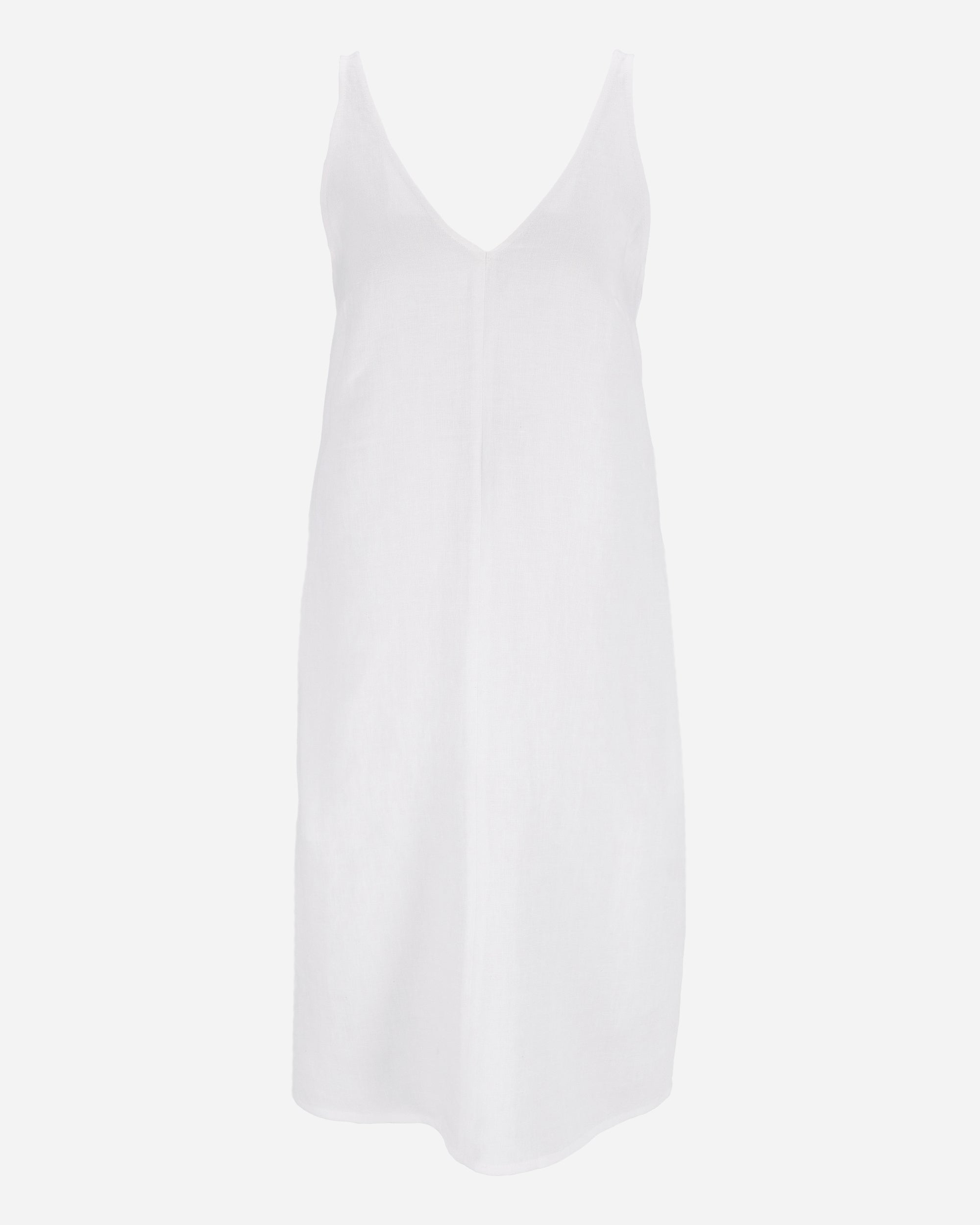 Cut-Out Linen Dress TAHITI in White | MagicLinen