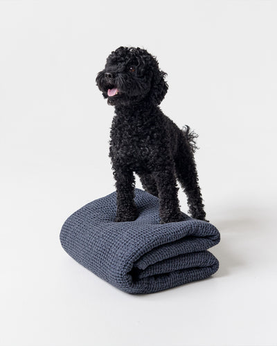 Dark Gray Waffle Throw Blanket | MagicLinen