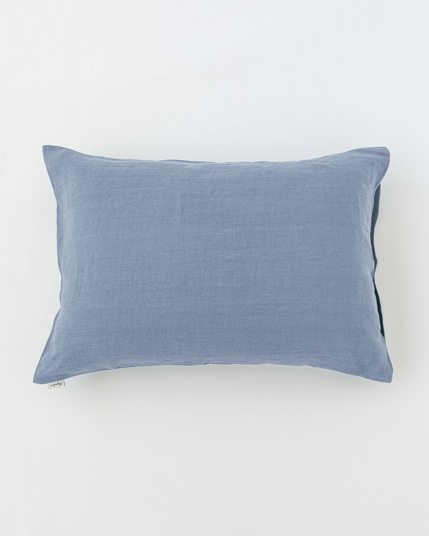 Linen pillowcase with buttons in Blue melange