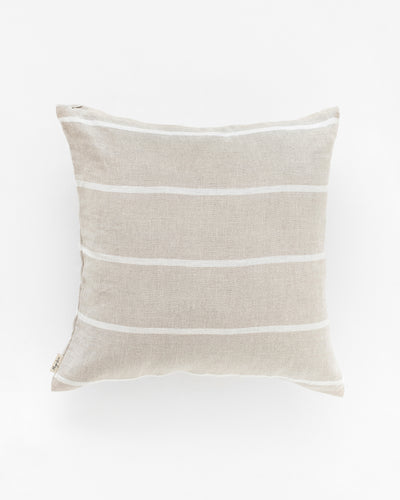 Cushion cover with zipper in Ecru stripe - MagicLinen