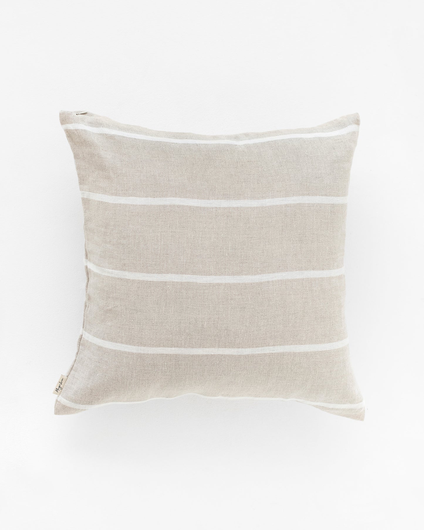 Cushion cover with zipper in Ecru stripe - MagicLinen