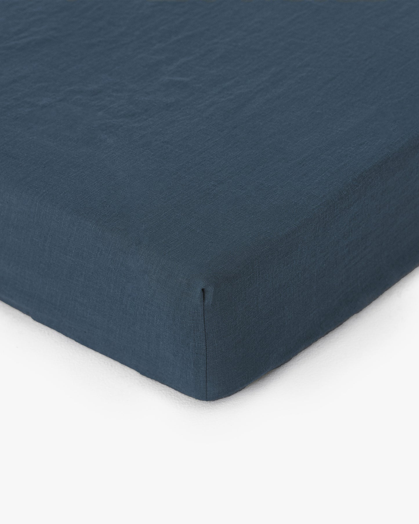 Deep Navy Blue Linen Fitted Sheet | MagicLinen