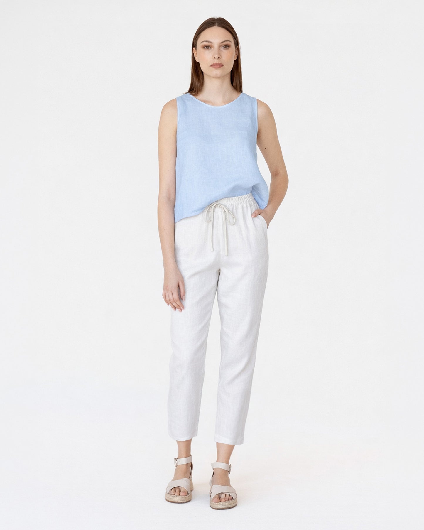 Linen pants DOMME in White