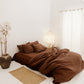 Chocolate brown Linen Sheet Set | MagicLinen