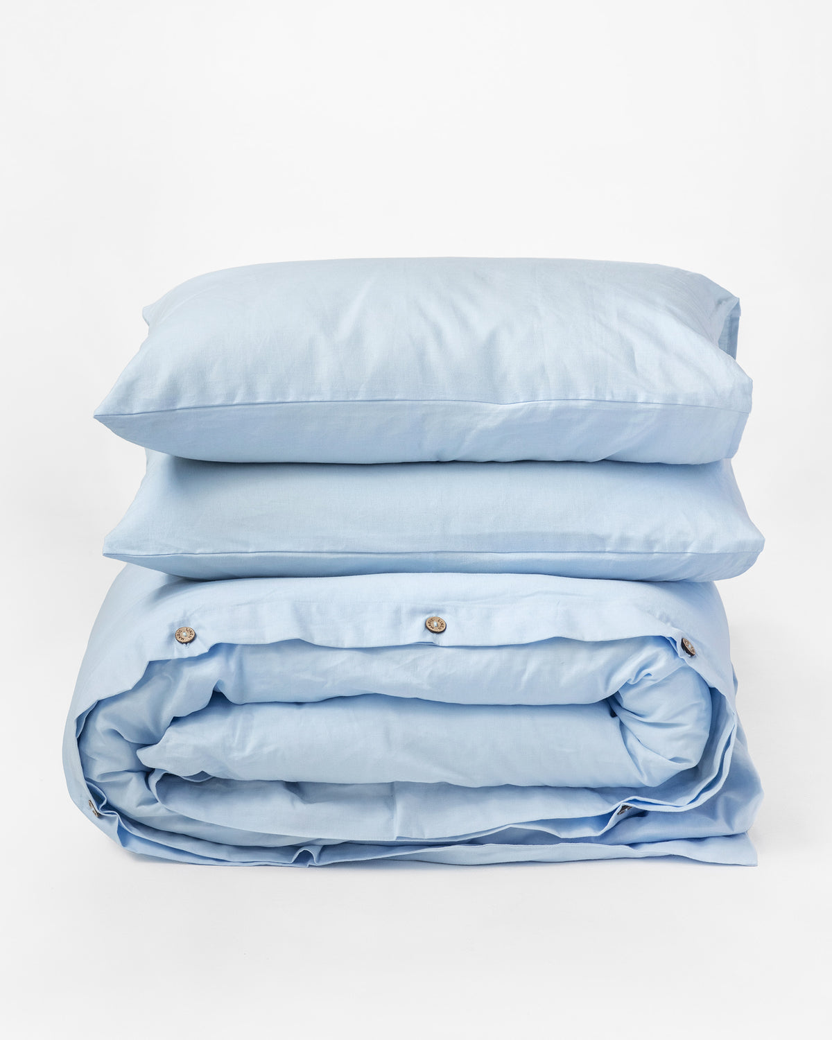 Sky blue linen cotton duvet cover set