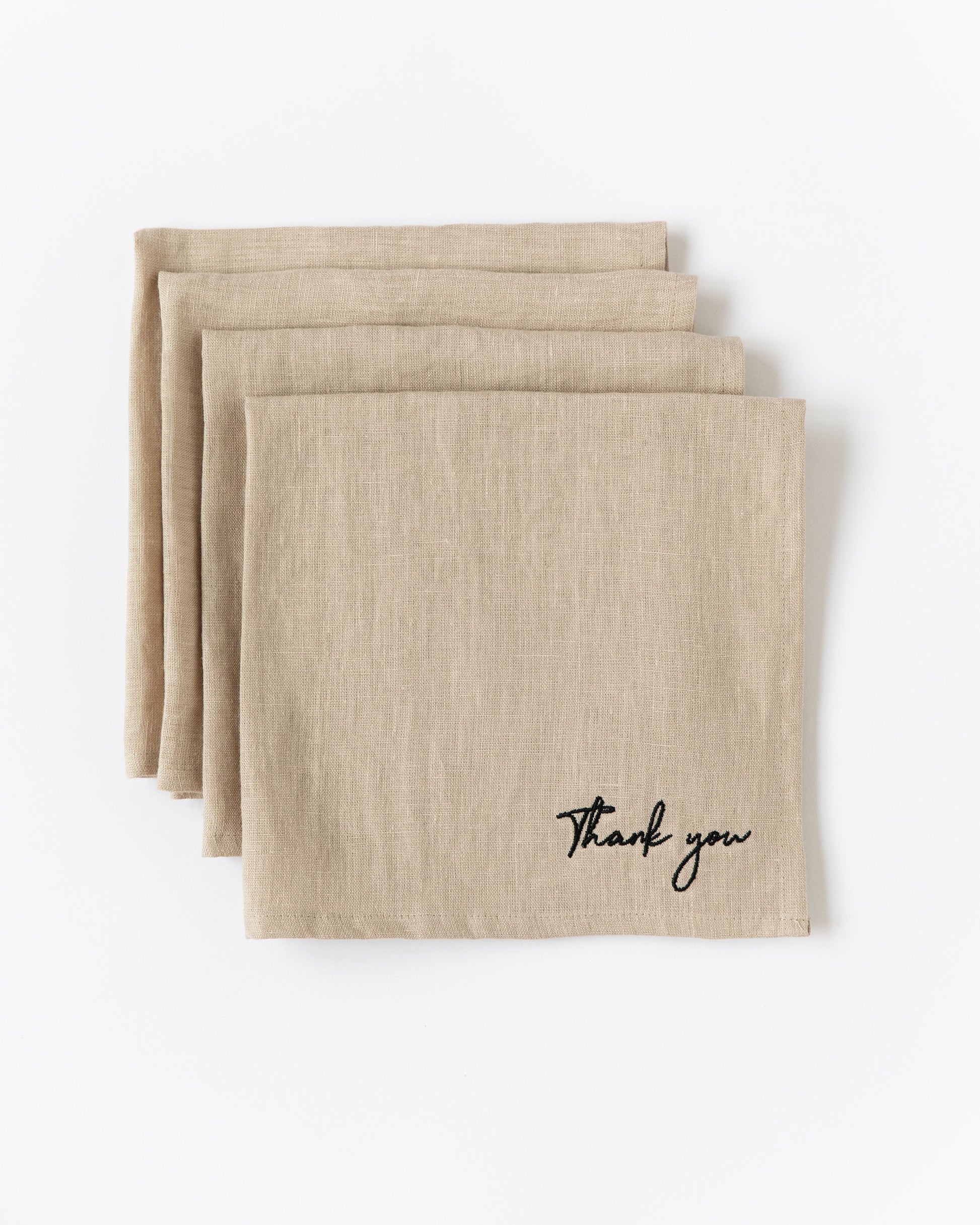 Embroidered linen napkin set of 4 - MagicLinen