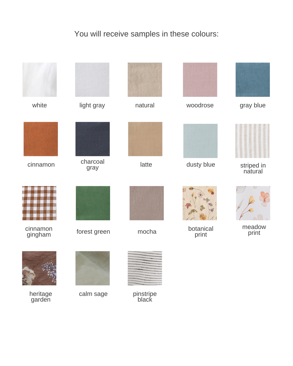 Bedding and curtain fabric sample set