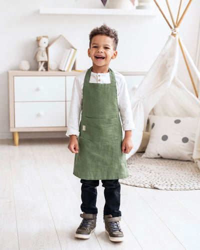 Leinenschürze für Kinder in Woodrose