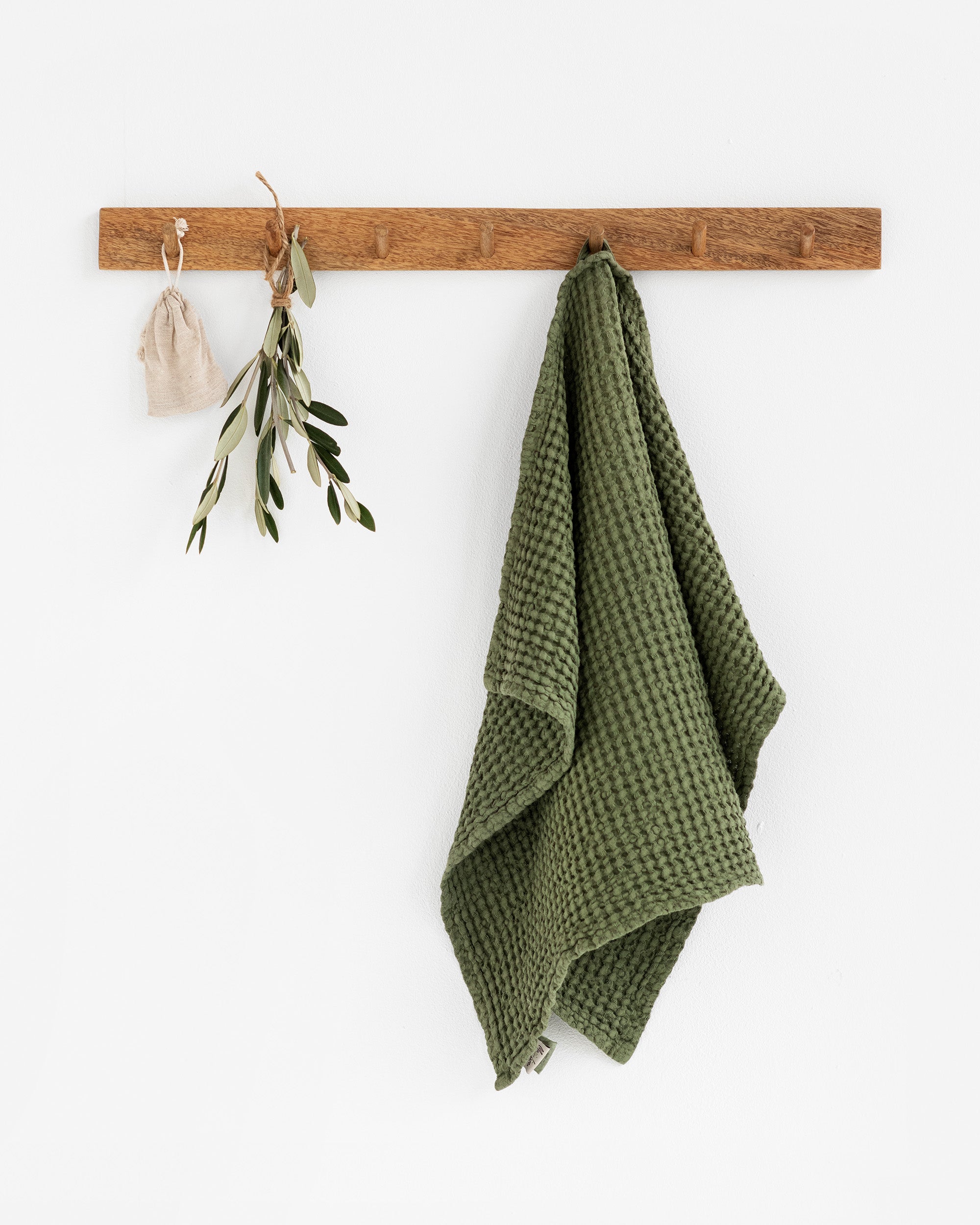 Waffle Kitchen Towel in Forest Green