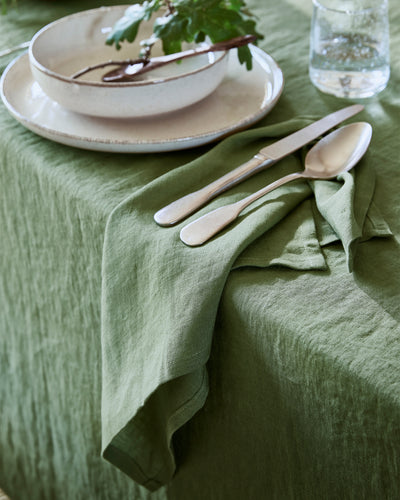 Forest green linen napkin set of 2 - MagicLinen