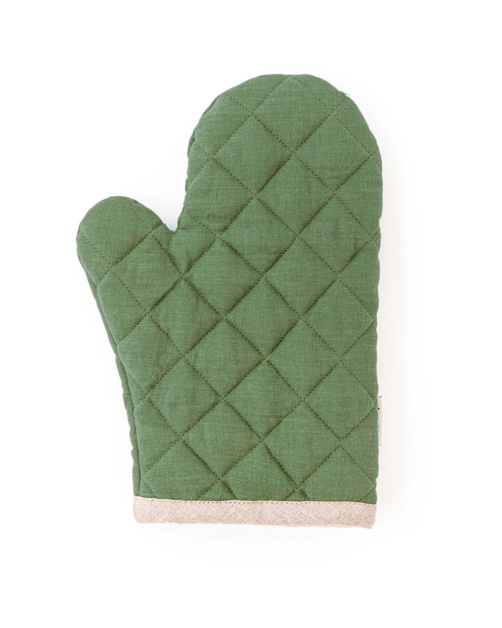 Linen Oven Mitt in Forest green | MagicLinen