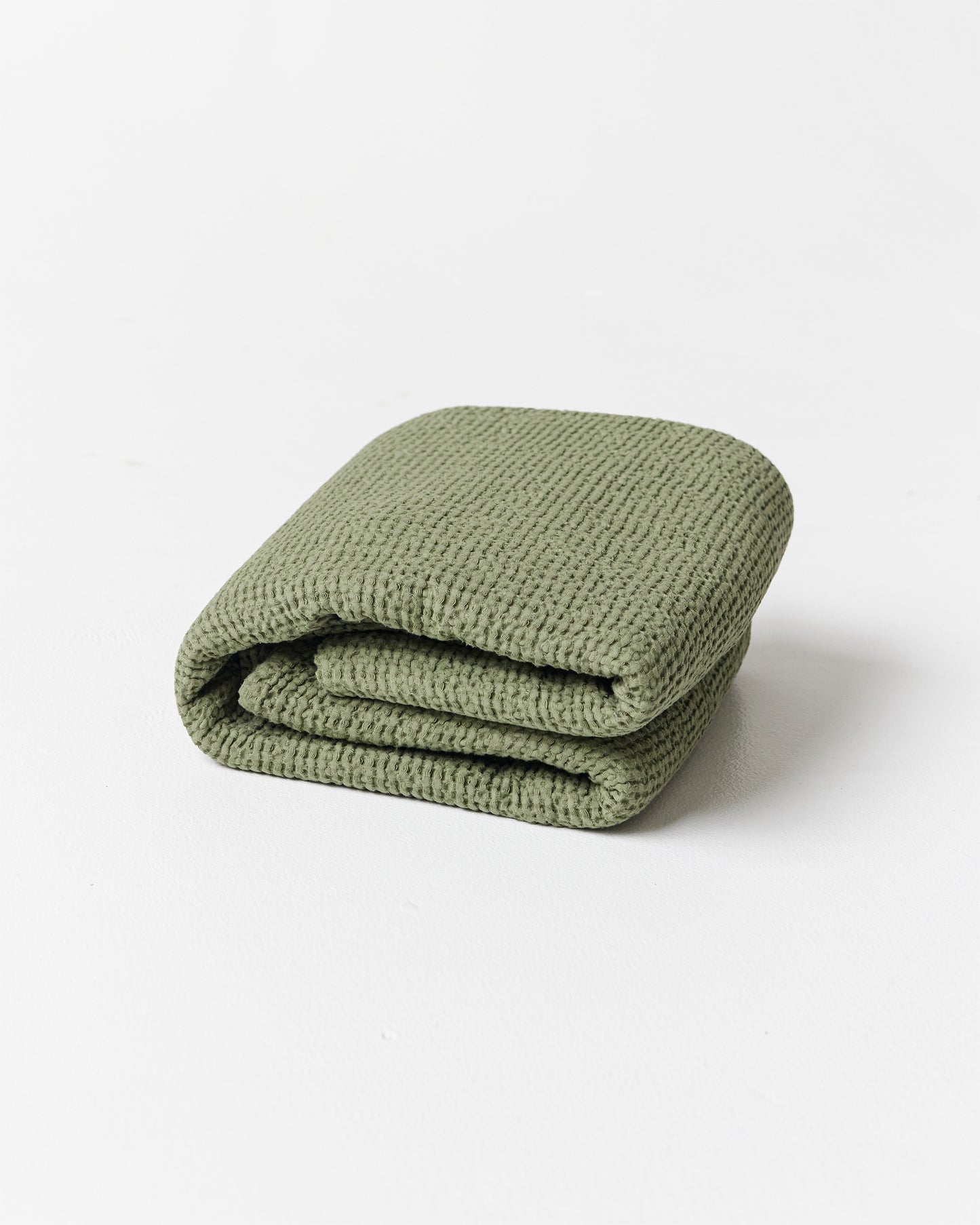Forest green waffle throw blanket