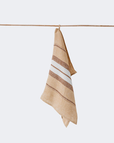 Linen tea towel in French stripe - MagicLinen