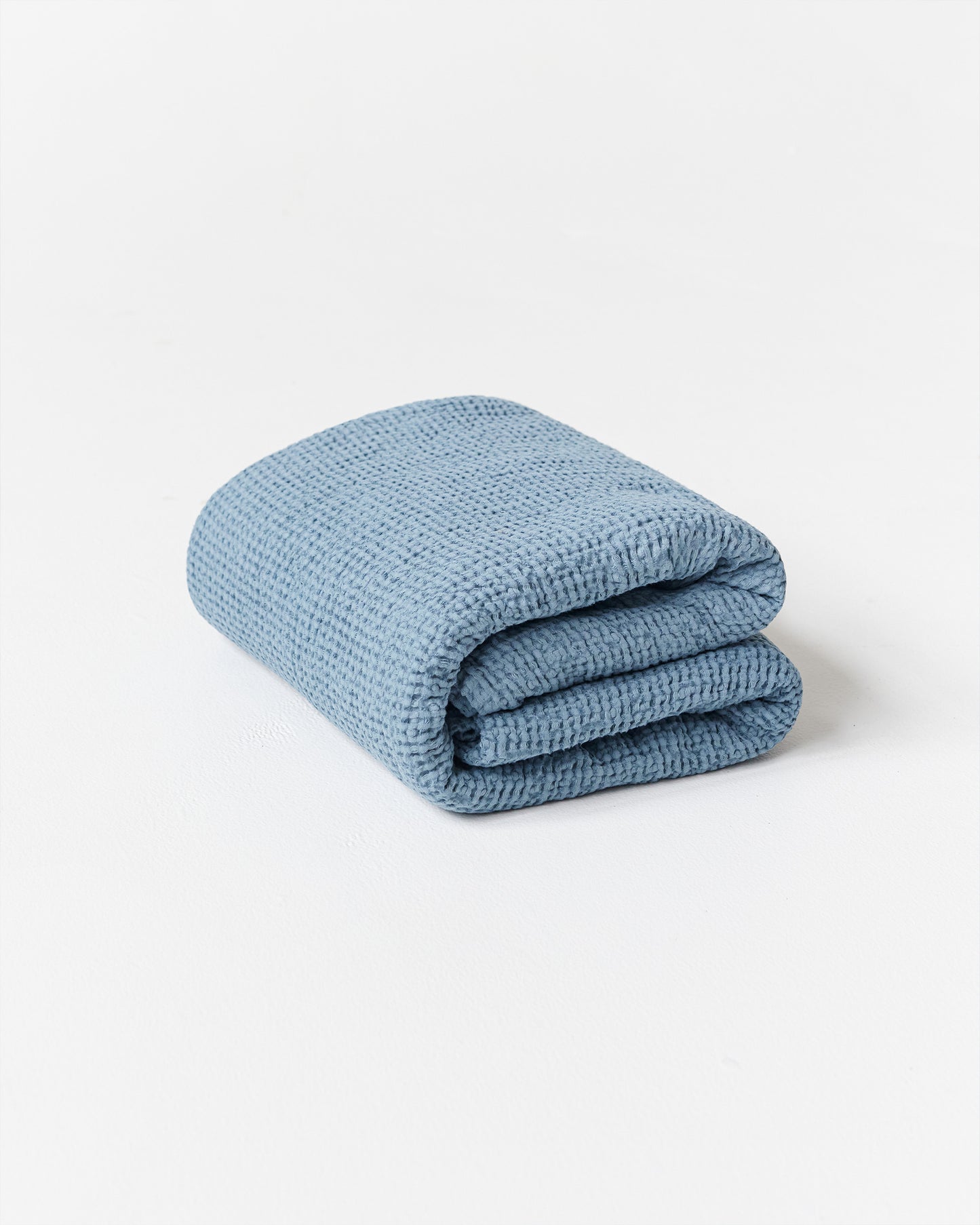 Gray blue waffle throw blanket