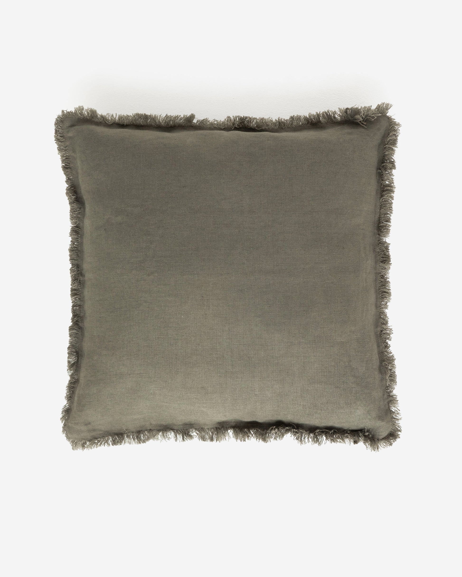 Deco pillow cover with buttons in Dark green | MagicLinen