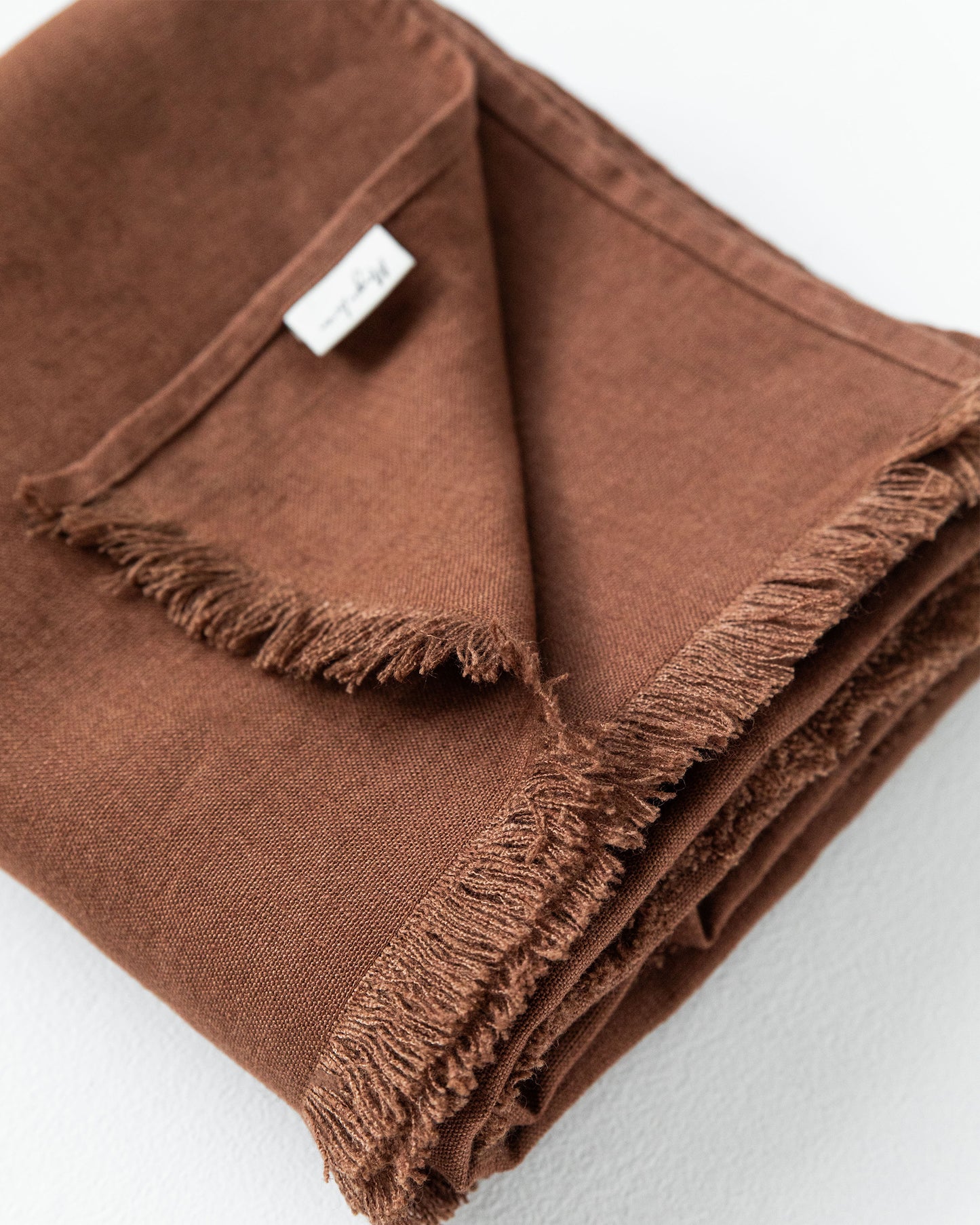 Heavyweight linen throw blanket in  Chocolate brown | MagicLinen