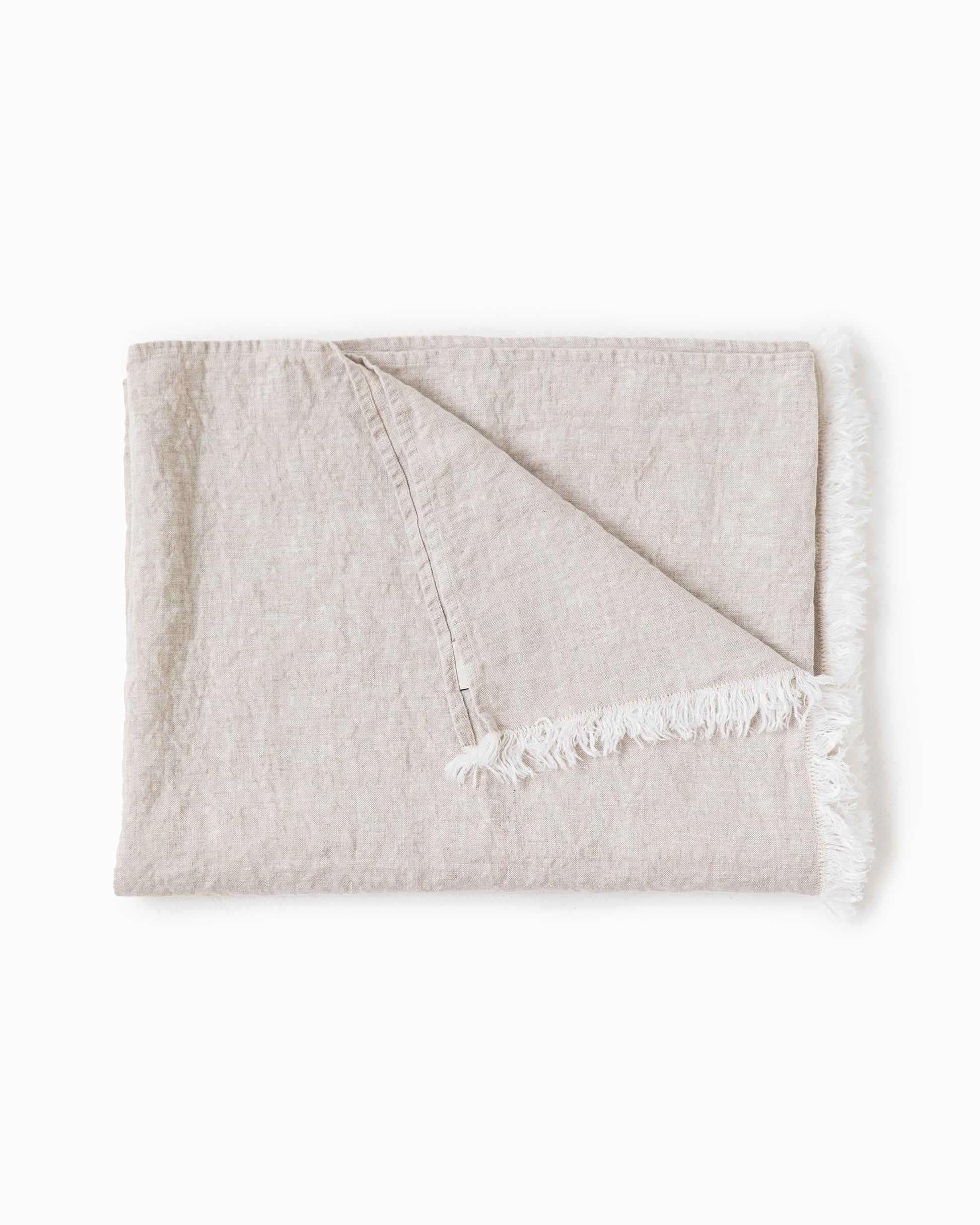 Heavyweight linen throw blanket in Natural melange | MagicLinen