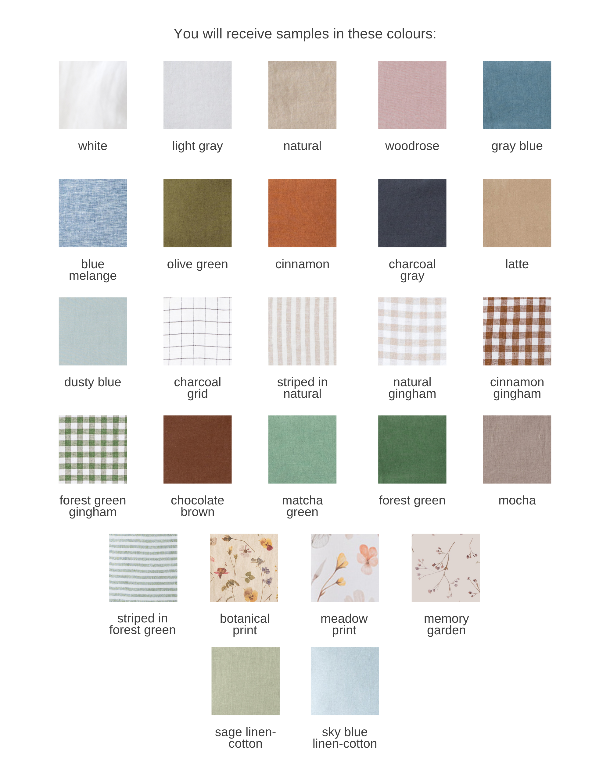 Bedding curtain fabric sample set
