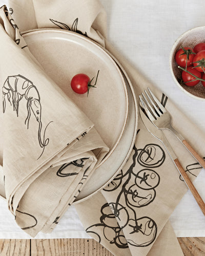 Italian summer print Linen Napkin Set | MagicLinen