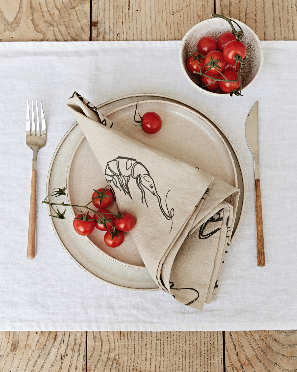 Italian summer print linen napkin set 2