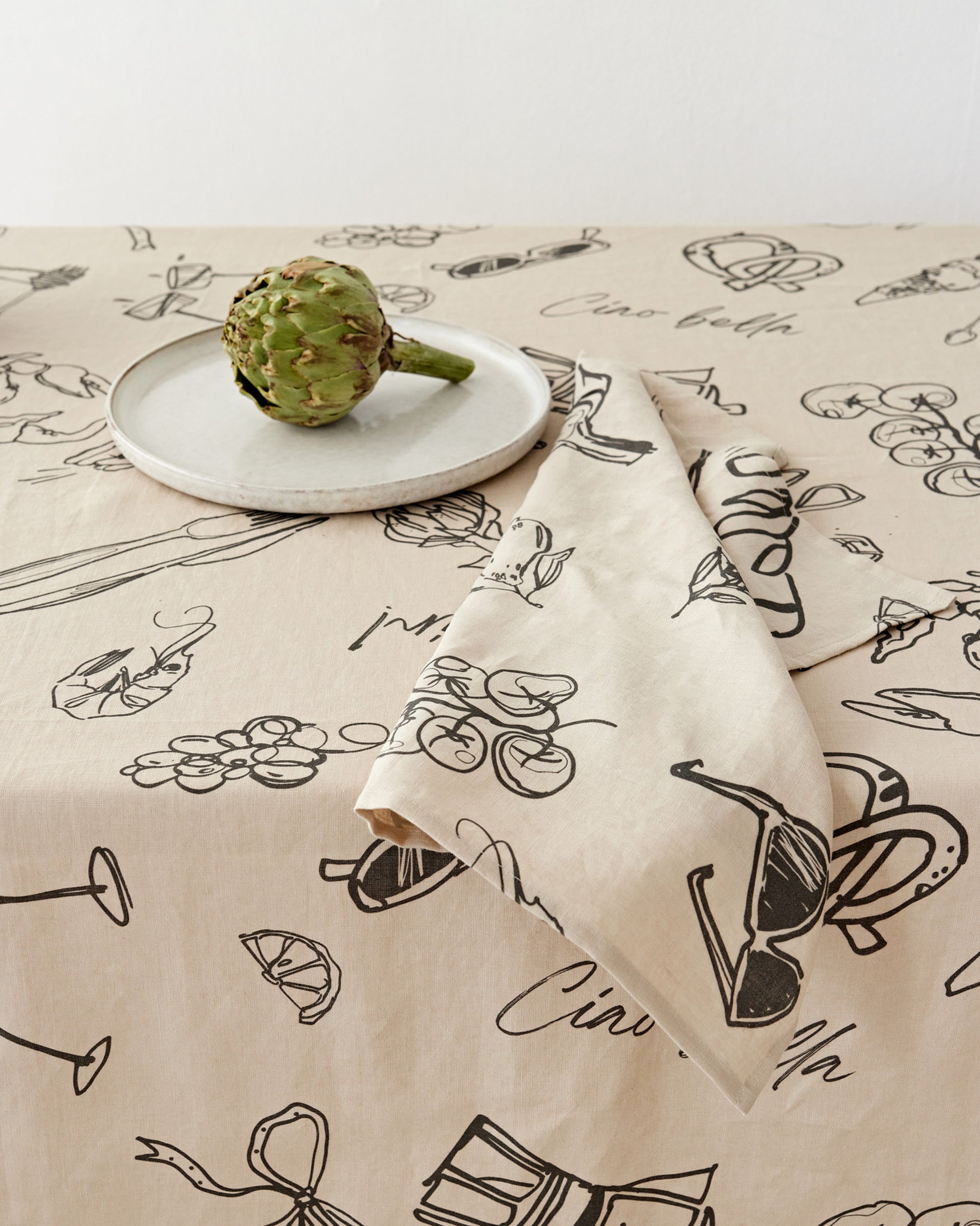 Italian summer print linen tablecloth | MagicLinen