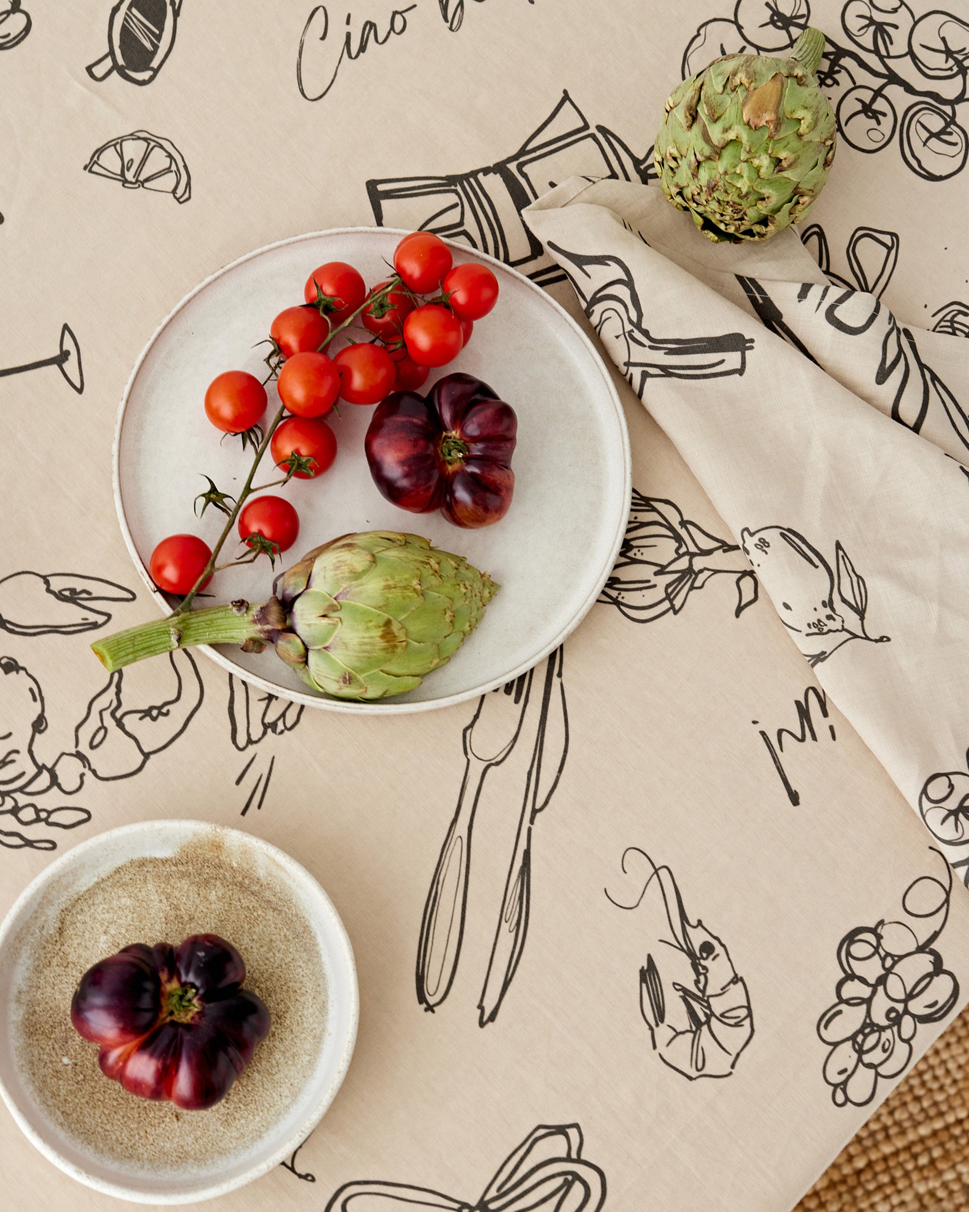 Italian summer print linen tablecloth | MagicLinen
