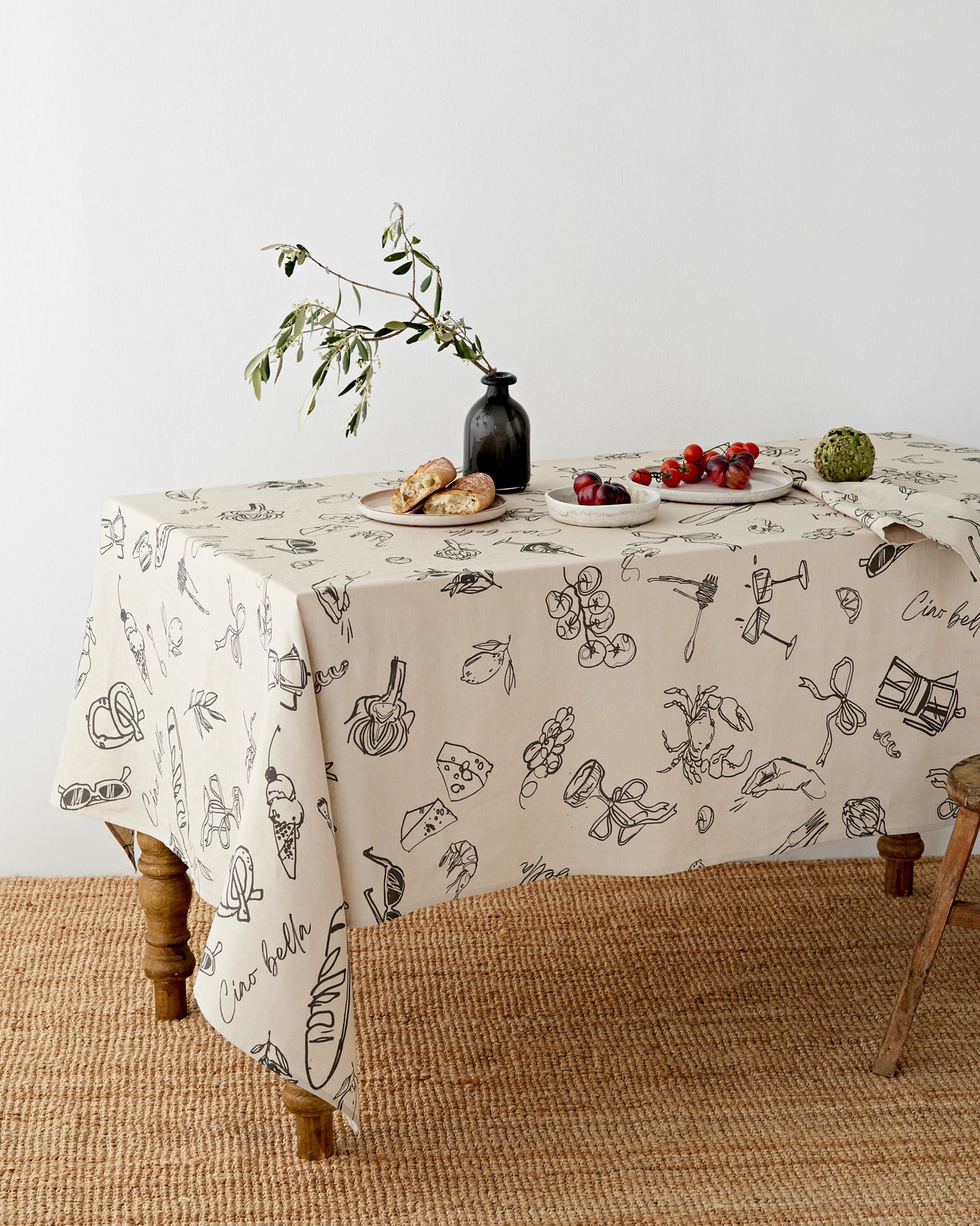 Italian summer print linen tablecloth | MagicLinen