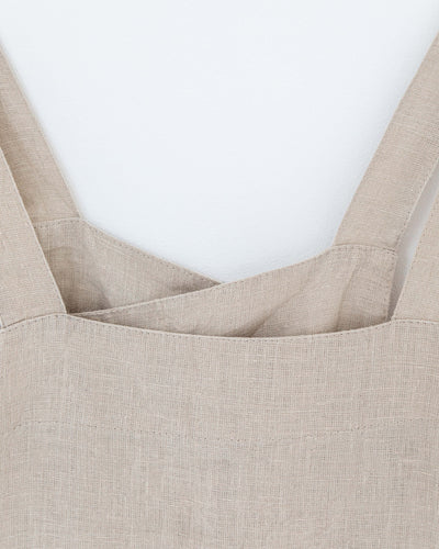 Japanese cross-back linen apron in Natural linen - MagicLinen