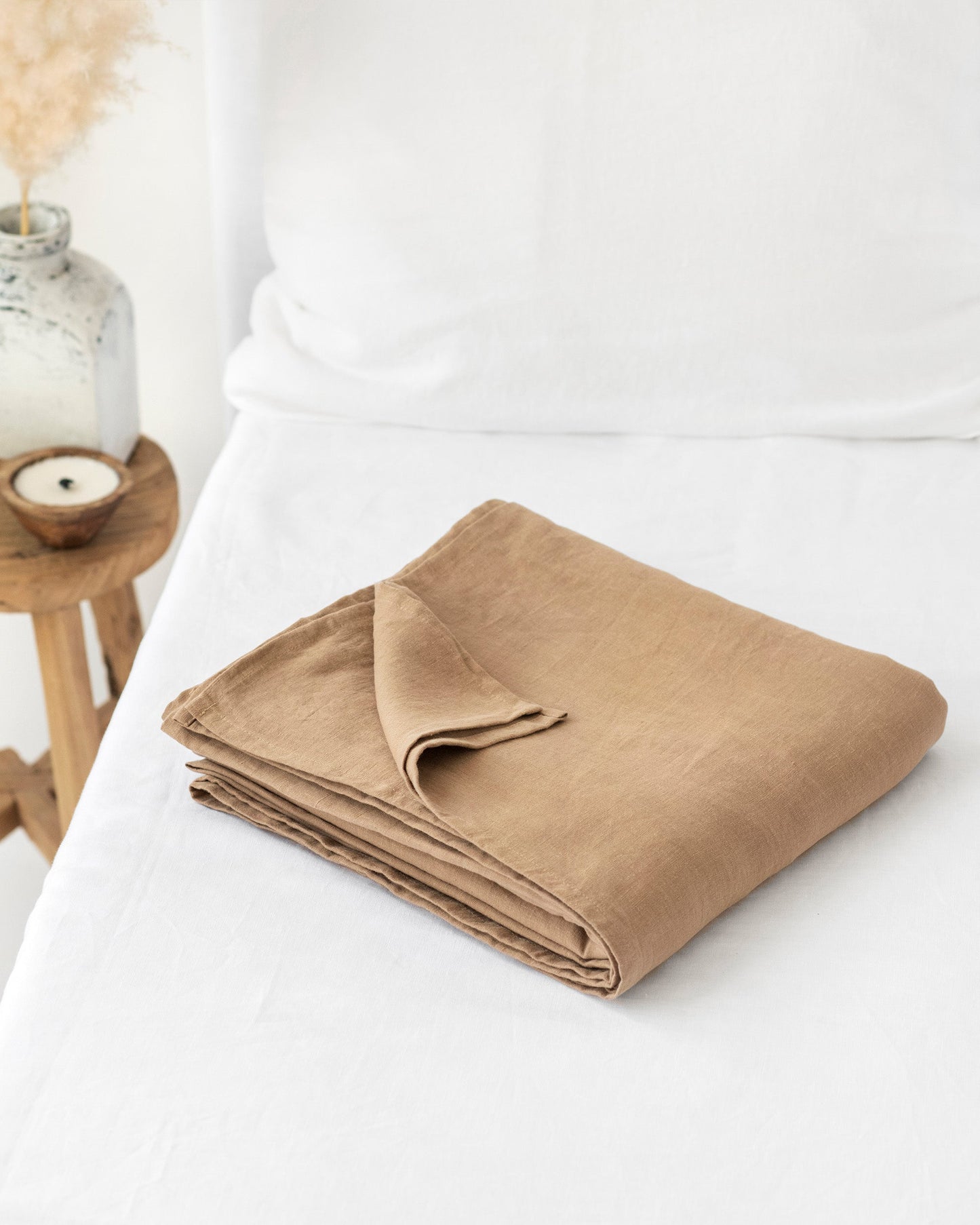 Latte linen flat sheet - MagicLinen