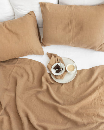 Latte linen flat sheet - MagicLinen