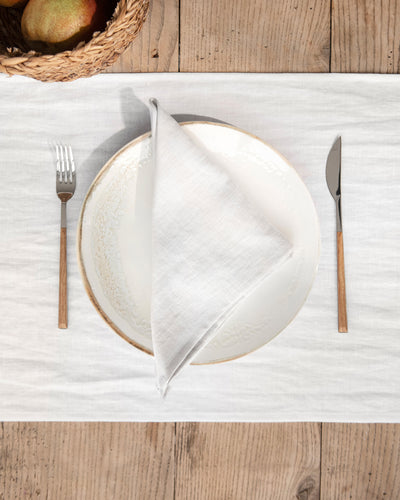 Hellgraues Leinenservietten-Set mit 2 Stück