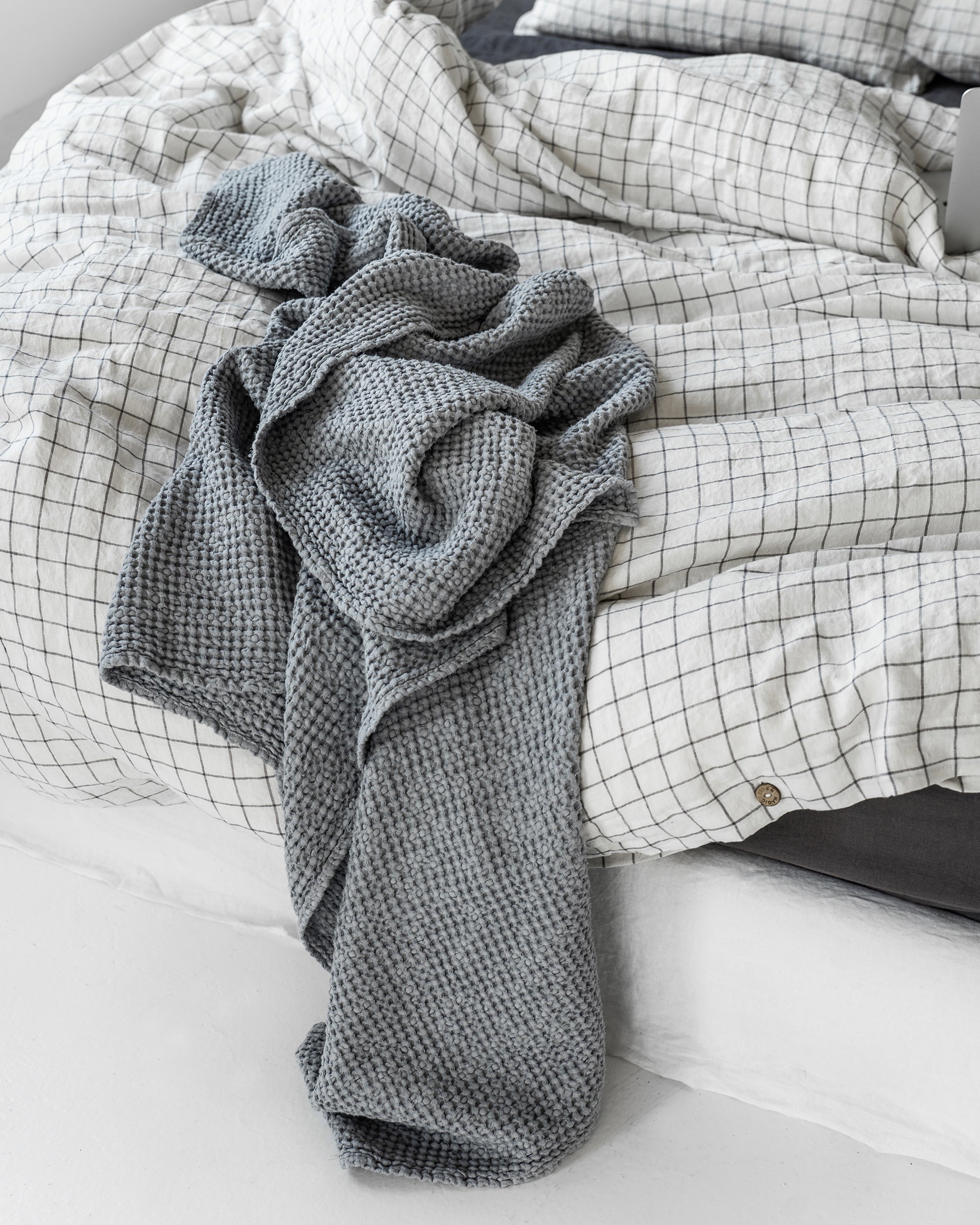 Light Grey Waffle Blanket MagicLinen