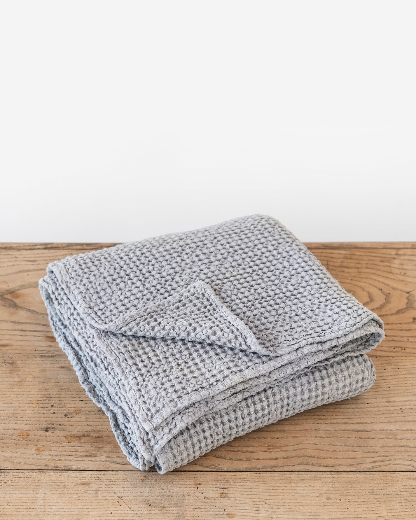 Light Gray Waffle Throw Blanket | MagicLinen