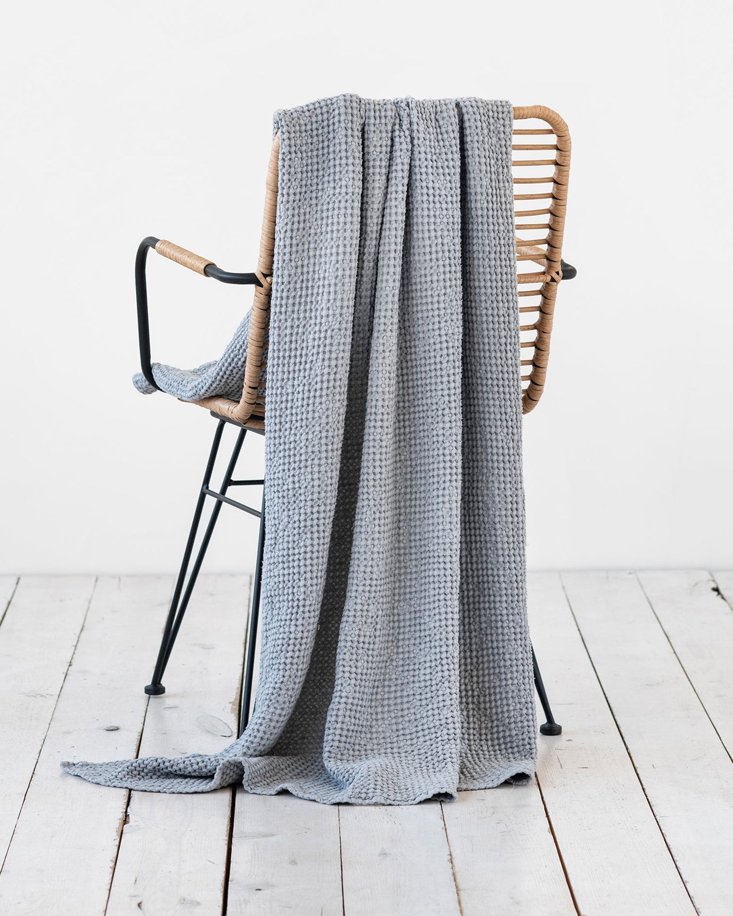 Light Gray Waffle Throw Blanket | MagicLinen