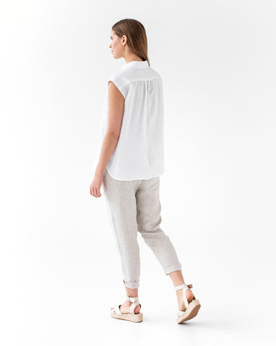 Lightweight linen shirt SEDONA in white - MagicLinen