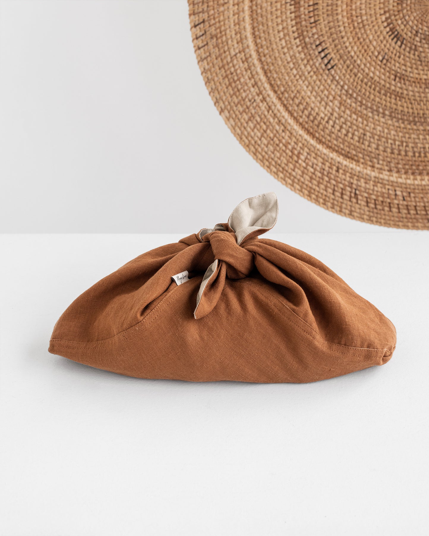 Linen Bento Bag in Cinnamon - MagicLinen