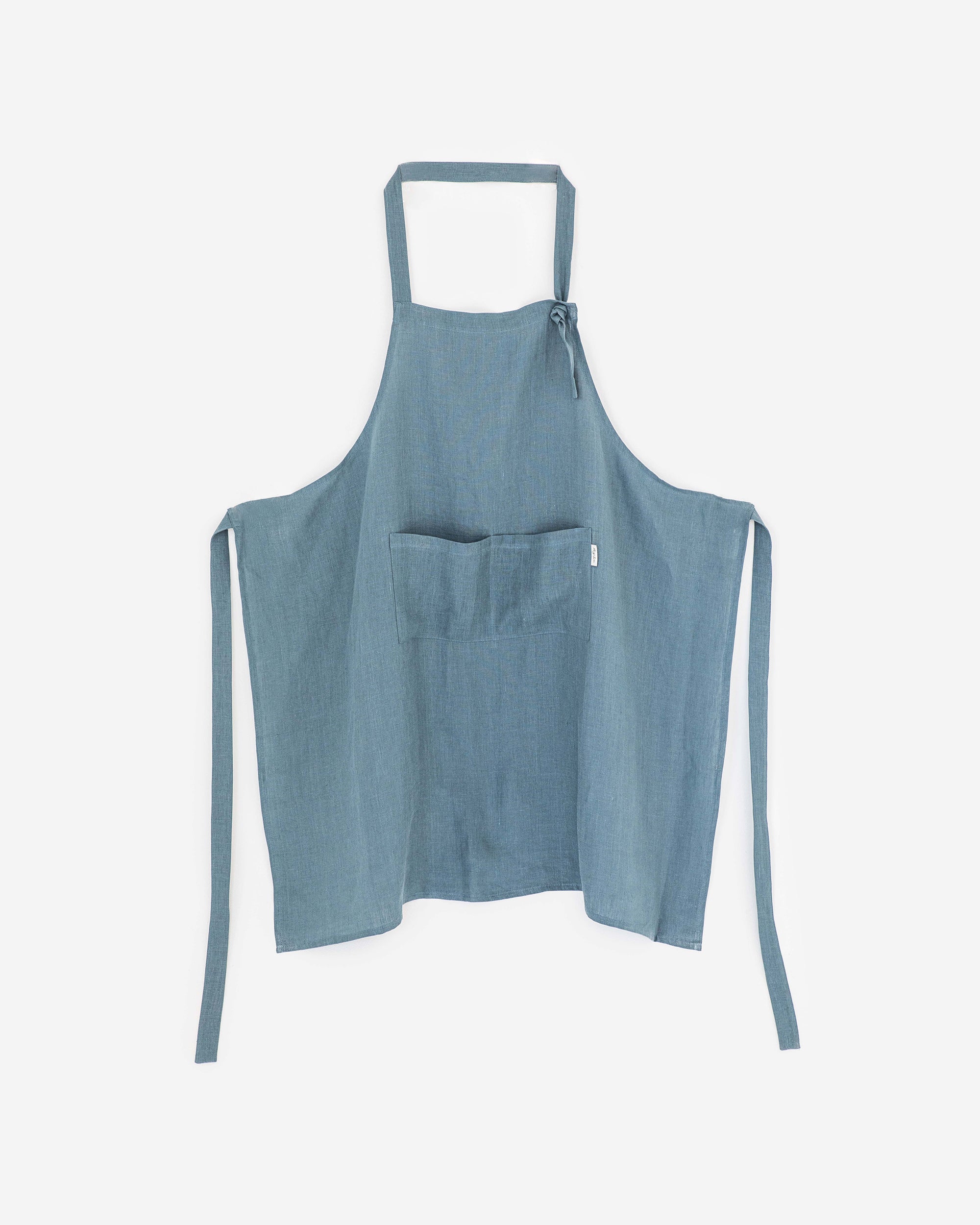 Antique French blue linen cotton popular apron one size