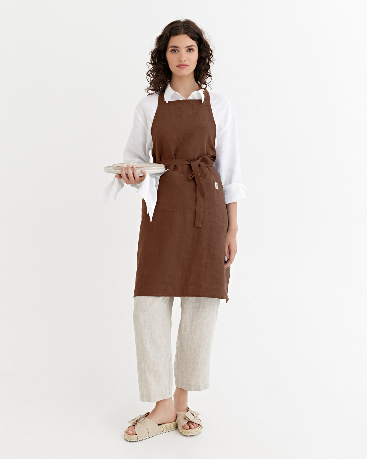 Linen bib apron