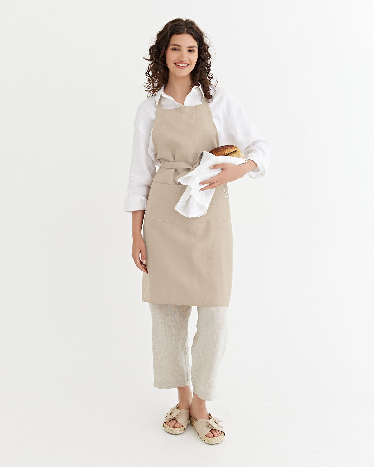 Linen bib apron linen