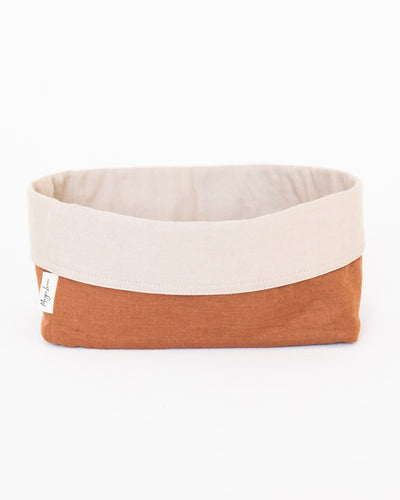 Linen bread basket in Cinnamon | MagicLinen