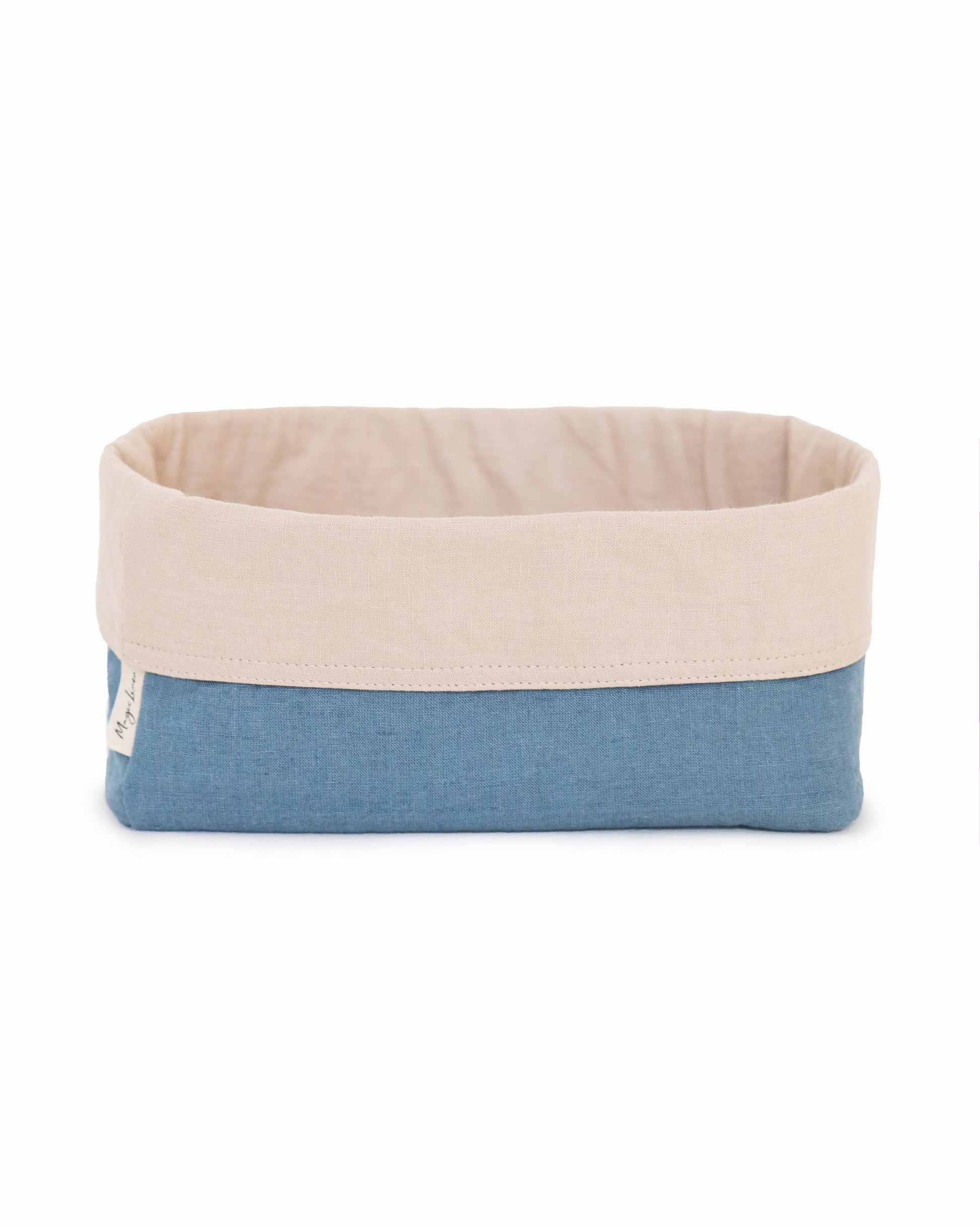 Linen bread basket in Gray blue | MagicLinen