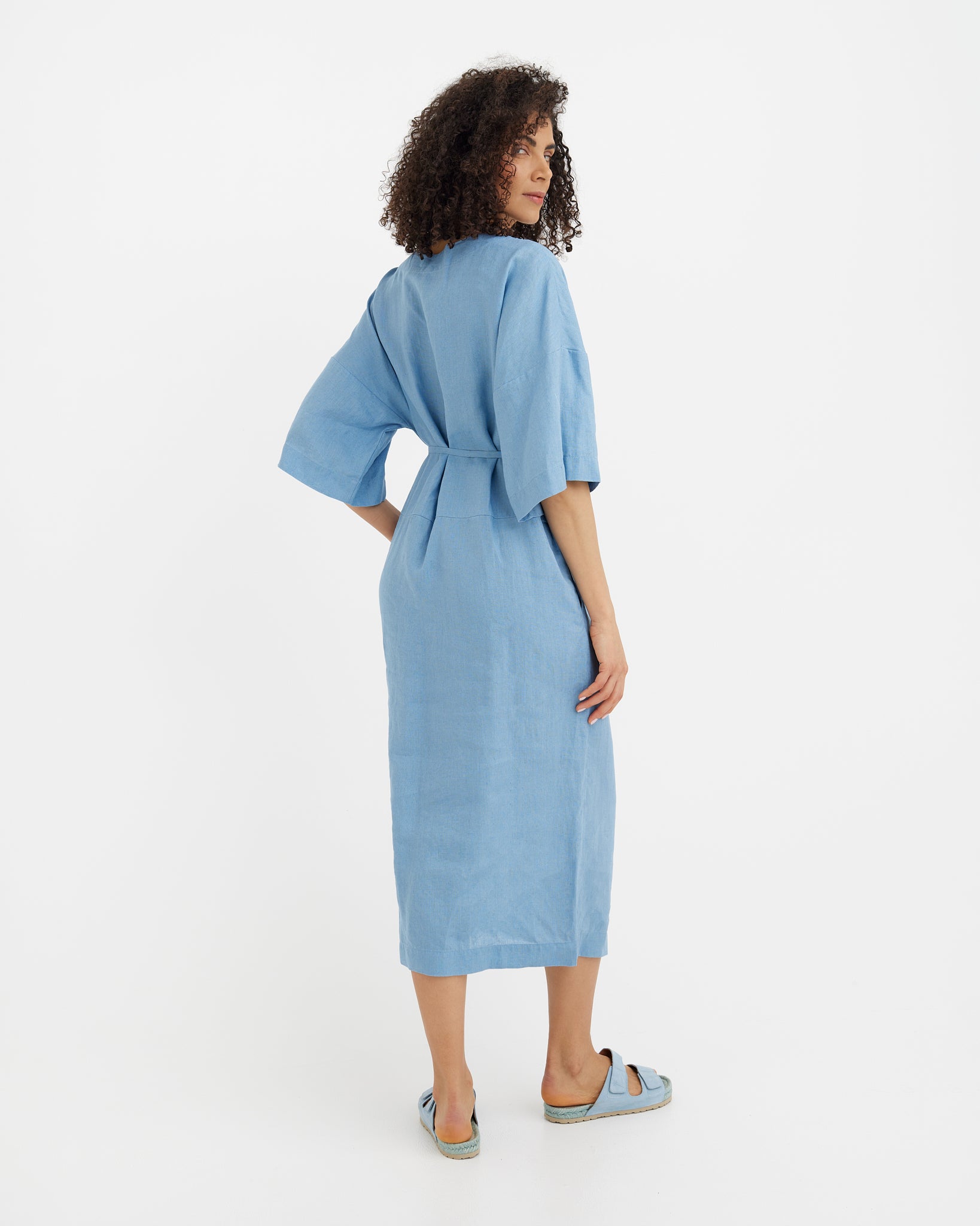 Linen Dress HANALEI in Soft blue