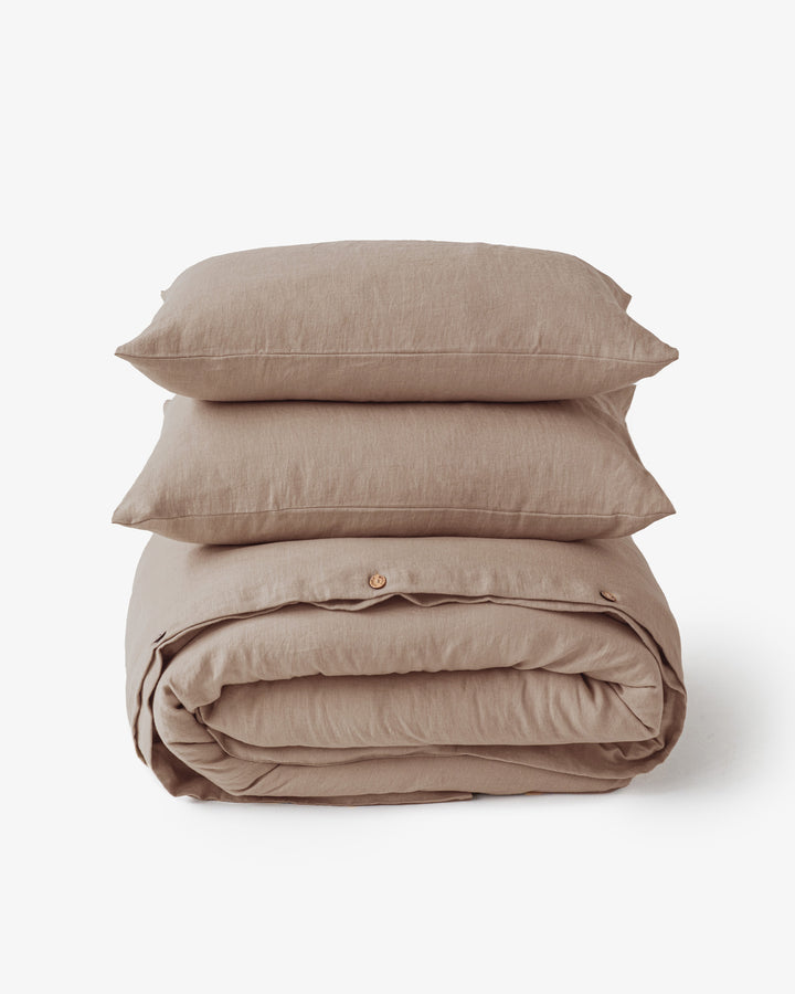 Mocha Linen Duvet Set | MagicLinen