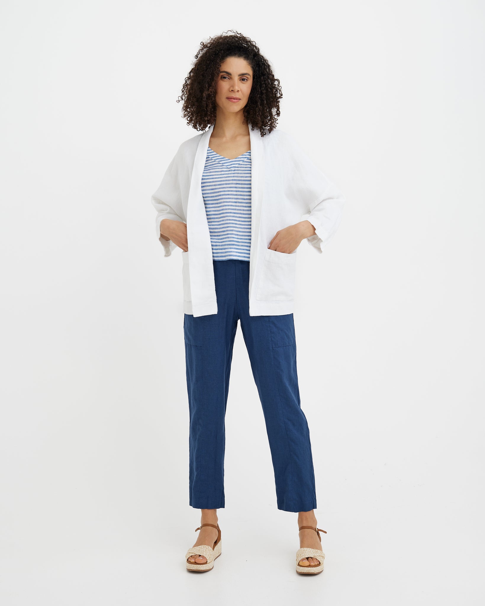 Linen jacket SAN FRANCISCO in White | MagicLinen