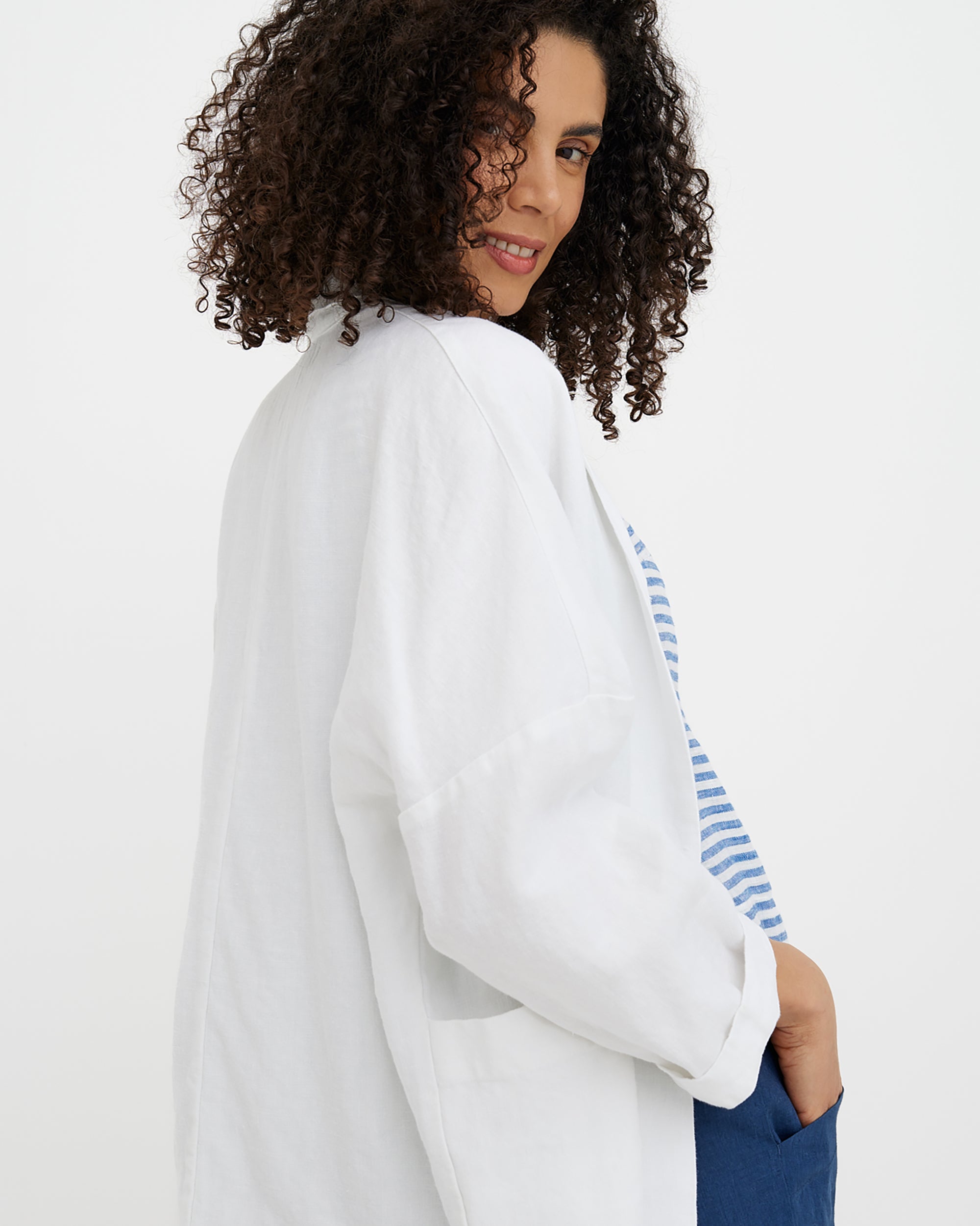 Linen jacket SAN FRANCISCO in White | MagicLinen