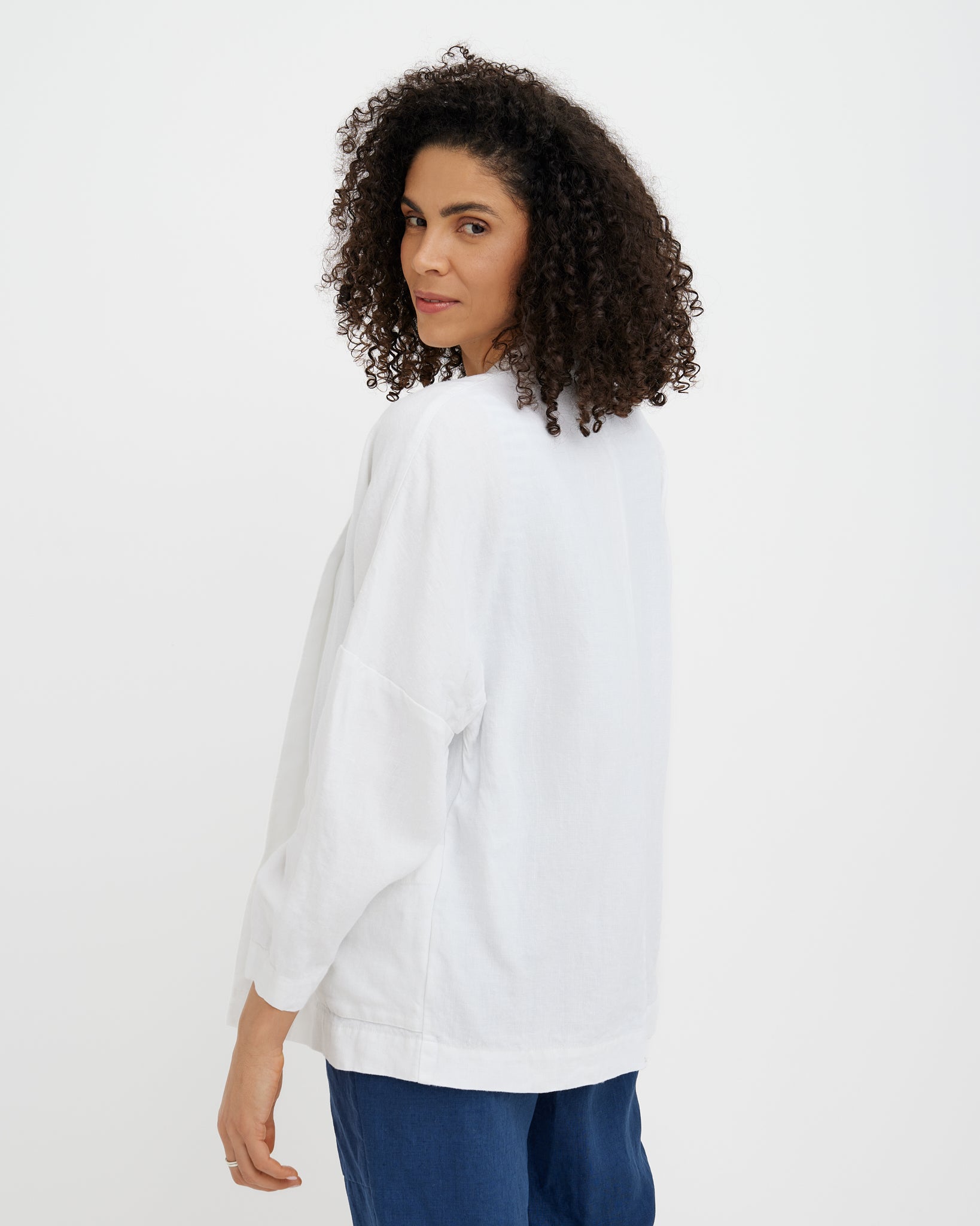 MagicLinen White SAN FRANCISCO jacket midweight 280 gsm linen texture